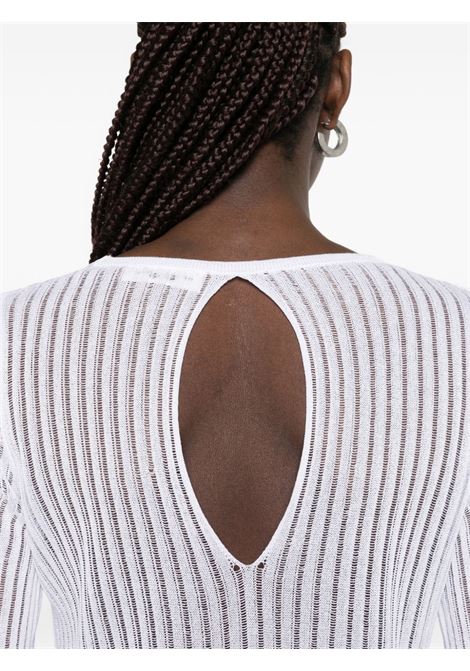 maglia a coste donna bianca ROBERTO COLLINA | 261FXA3700101